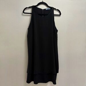 Fleur Bleue Dress Womens 12 Black Sleeveless Layered Tunic Lagenlook Minimalist